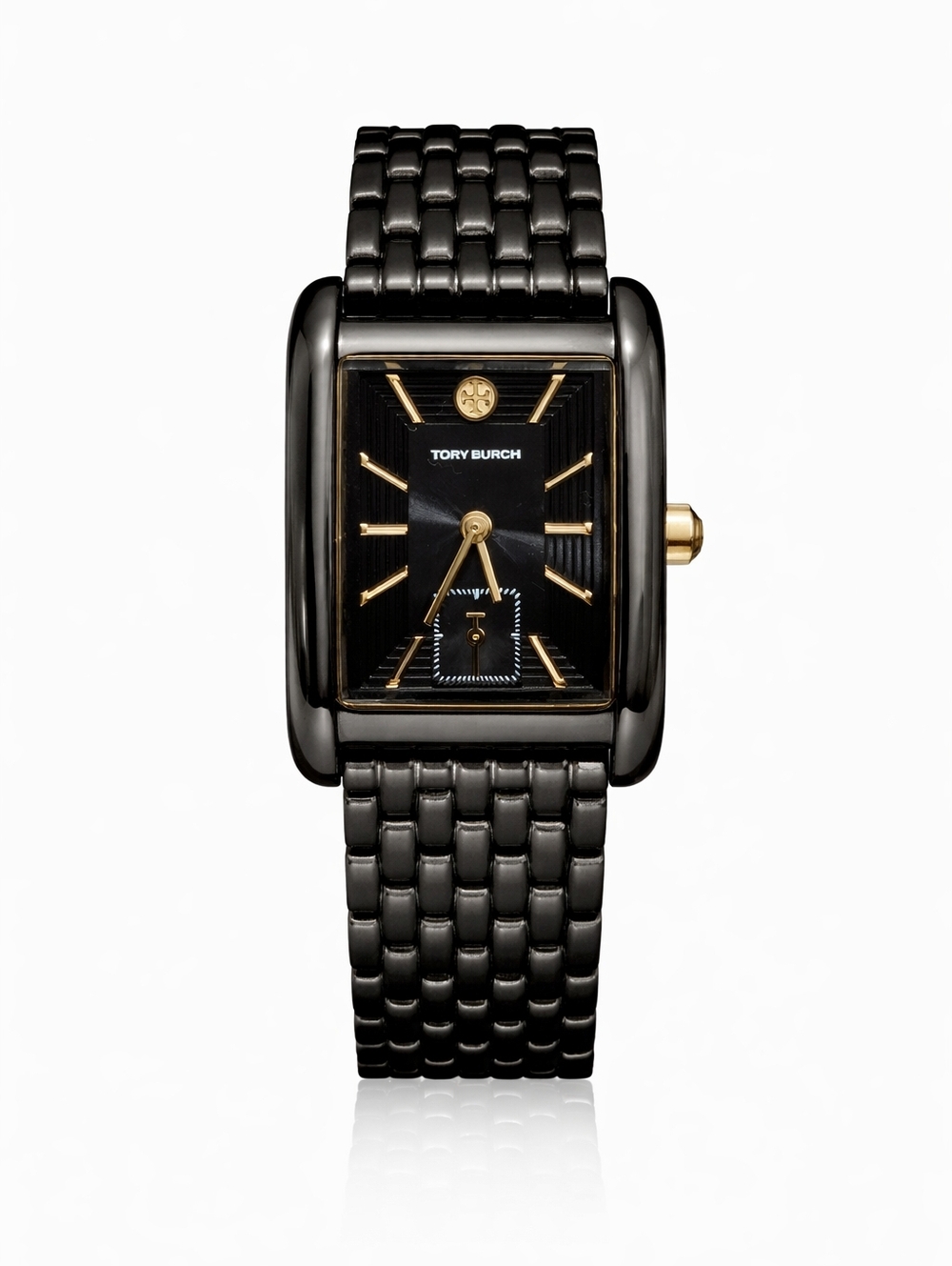 Tory Burch The Elenor Black Tone Stainless Steel Bracelet Watch TBW1071